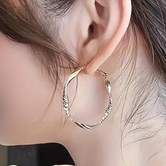Silver Plated Hoop Earrings - Picture 2 of 4